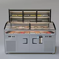 Refrigerated Commercial Display Shelf with Glass Doors Multiple Layers LED Lighting and Metal Frame