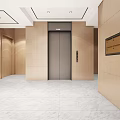 Modern elevator hall elevator aisle corridor public area characteristic office building elevator 3d model
