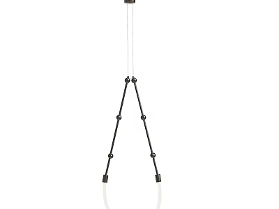 Modern Geometric Chandelier With Black Metal Frame And White Pendant Design 3d model