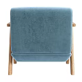 Stylish Warm Pink Velvet Leisure Chair With Solid Wood Armrests And Soft Brown Throw Pillow