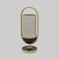 Elegant Modern Table Lamp With Gold Frame White Lampshade And Black Base