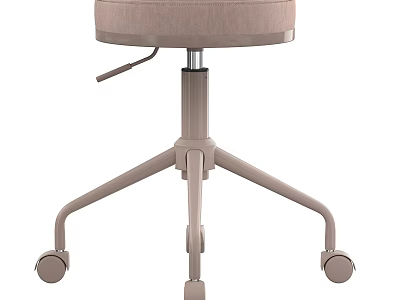 Adjustable Office Chair With Upholstered Seat And Rolling Wheels On Metal Base 3d model