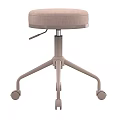 Adjustable Office Chair With Upholstered Seat And Rolling Wheels On Metal Base