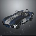Classic Blue Sports Car With White Stripes And Number 10 Open Top Design