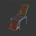 Modern Red Padded Recliner Chair with Metal Frame and Soft Upholstered Fabric