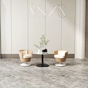 Fashion table and chair combination negotiation table and chair 3d model
