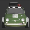 Small Green Car With White Stripes Number 15 On Door Gold Wheels And Roof Box