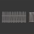 Rustic Wooden Garden Fence with Pointed Slats and Solid Door Panel