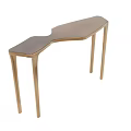 Modern Bar Counter With Sleek Brass Legs And Smooth Polished Surface Design