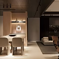 Modern Dining Living Room Interior Design With Open Concept Sofa Dining Table And Chairs
