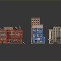 Colorful Architectural Building Models With Various Styles And Multiple Stories