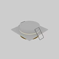 Modern Downlight Spotlight With White Square Frame And Gold Circular Lamp Design For Ceiling 3d model