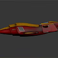 Red And Yellow Toy Airplane With Streamlined Design Transparent Cockpit And Wings