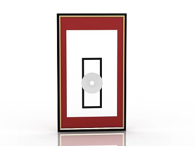 Decorative Ornament Set With Red Border Frame And White Circular Design 3d model