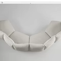 Comfortable Modern Curved Sectional Sofa Light Dark Fabric For Living Room