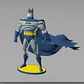 Batman 3D Action Figure Model With Blue Cape Yellow Utility Belt And Yellow Base