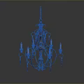 Ornate Classic Chandelier With Candle Shaped Bulbs Metal Frame And Decorative Details