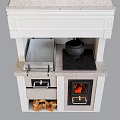 Kitchen Stove Designs With Black And Light Colored Range Hoods And White Main Bodies