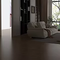 Modern White Sofa And Coffee Table Set With Decorative Pillows Throw Blanket And Plant