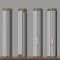 Modern White Pillars With Gold Trim And Sleek Minimalist Design Details