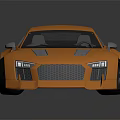 Orange Sports Car With Modern Aerodynamic Body And Black Wheels Design