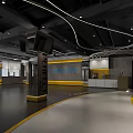 Modern Fitness Center Interior With Spacious Workout Area And Curved Ceiling Lights