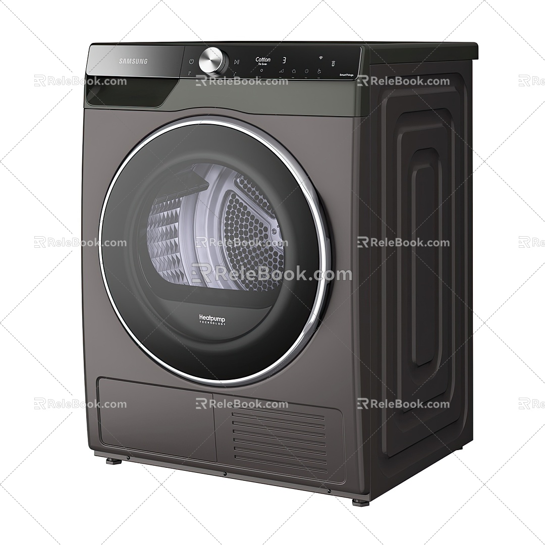 modern washing machine heat pump tumble dryer washing machine 3d model