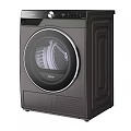Dark Modern Washing Machine With Round Transparent Door Drum And Control Panel 3d model