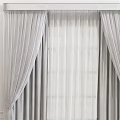 Elegant Light Gray Curtains With Sheer Layer And Tie Backs Window Treatment 3d model