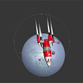 Advanced Space Exploration Craft With Laser Beams Orbiting Earth 3d model