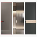 Modern Sleek Hinged Door Design With Metallic Frame And Frosted Glass Panel