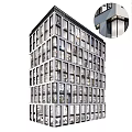 Modern High Rise Office Building Exterior With Glass Curtain Wall And Window Design