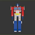 Optimus Prime Classic Toy Figure In Red Blue White With Chest Windows And Helmet Details