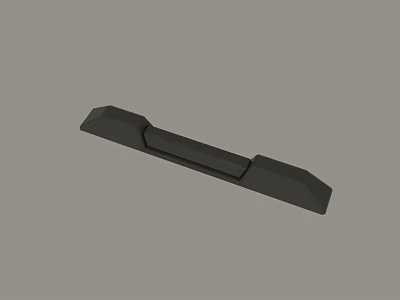 Black Elongated Component 3D Model Design With Smooth Edges And Central Groove 3d model