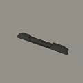 Black Elongated Component 3D Model Design With Smooth Edges And Central Groove 3d model