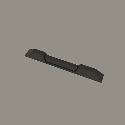 Black Elongated Component 3D Model Design With Smooth Edges And Central Groove 3d model