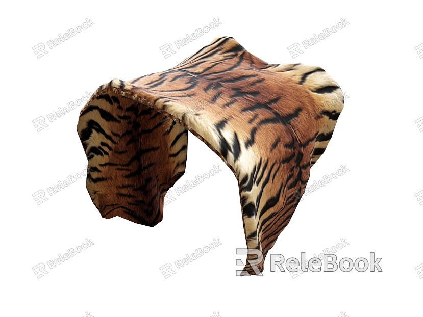 Blanket Blanket Tiger Leather Cushion Tiger Leather Blanket model