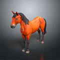Orange Horse With Black Mane And Tail Standing On Dark Background