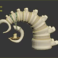 Artistic White Furniture with Curved Design Blue Rope Accents and Small Tray Holding Candle