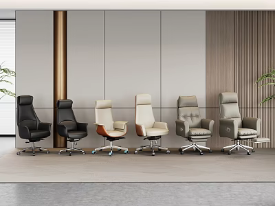 Ergonomic Office Chairs In Multiple Colors For Modern Office Workspace Design 3d model