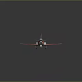 Vintage Red and Silver Military Airplane Model with US Air Force Insignia and Number Markings