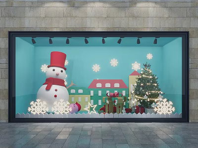 Modern Window Christmas Window 3d model