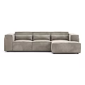 Modern Gray Upholstered Sectional Sofa With Corner Design And Multiple Cushions 3d model