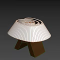 Modern Table Lamp With White Curved Lampshade And Wooden A Shaped Stand