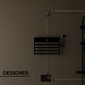 Modern Bathroom Interior With White Toilet Shower Head And Designer Wall Decor