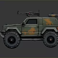 Rugged Military Off Road Vehicle With Camouflage Paint And Large Tires