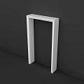 White Door Frame In Minimalist Interior With Dark Background And Clean Lines
