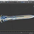 Ornate Golden Decorated Weapon With Intricate Carvings And Shiny Blade