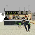 Modern Milk Tea Shop Interior With Cozy Counter Seating And Decorative Plants