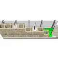 Masonry Wall Structure With Steel Bars And Concrete Foundation Components 3d model